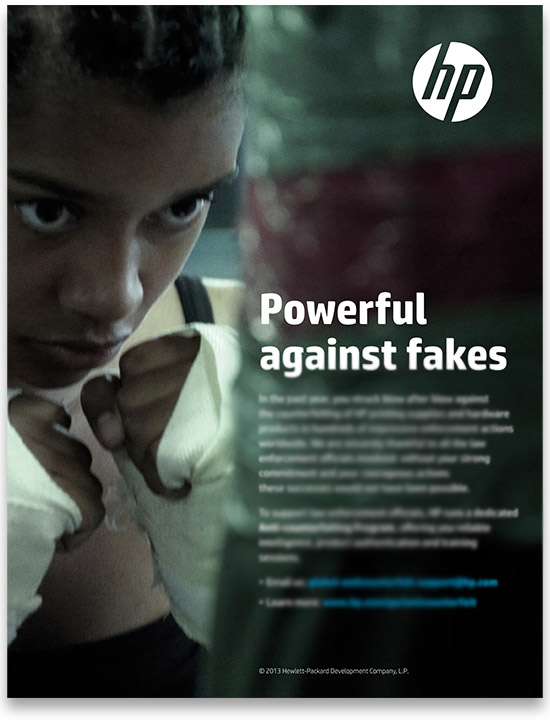 HP-Broschüre – Powerful against fakes