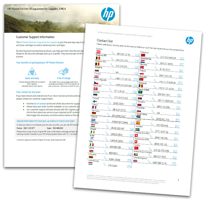 Support-Tool für HP Planet Partners
